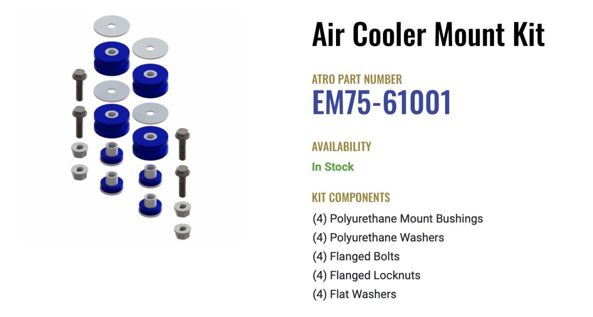 Atro Polyurethane Kenworth T800 Air Cooler Mount Kit EM75-61001