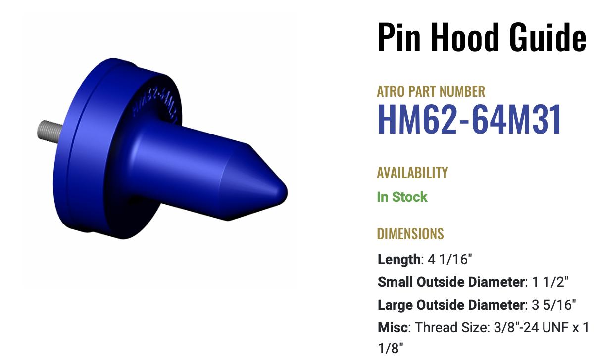 Atro Polyurethane Mack Hood Pin Guide HM62-64M31