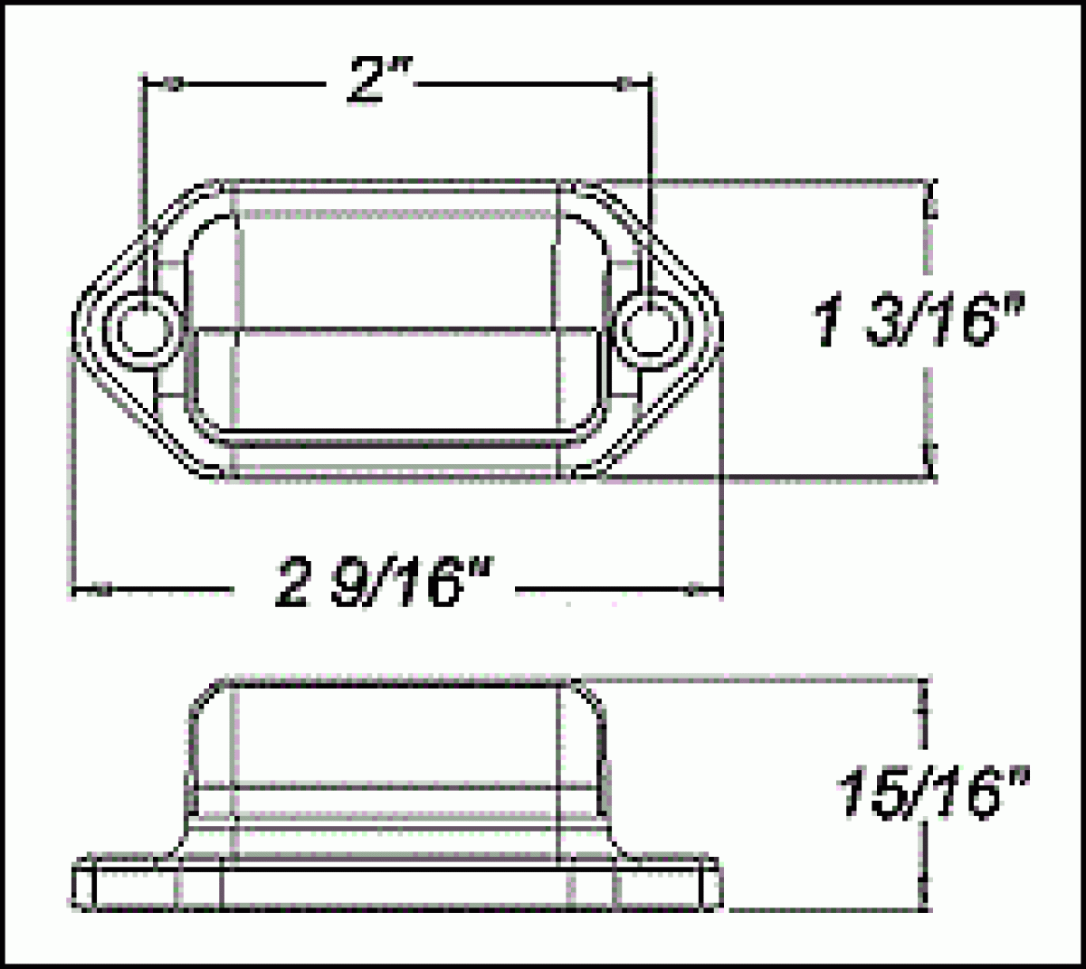2-LED mini surface mount license light, 12-24V