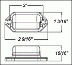 2-LED mini surface mount license light, 12-24V