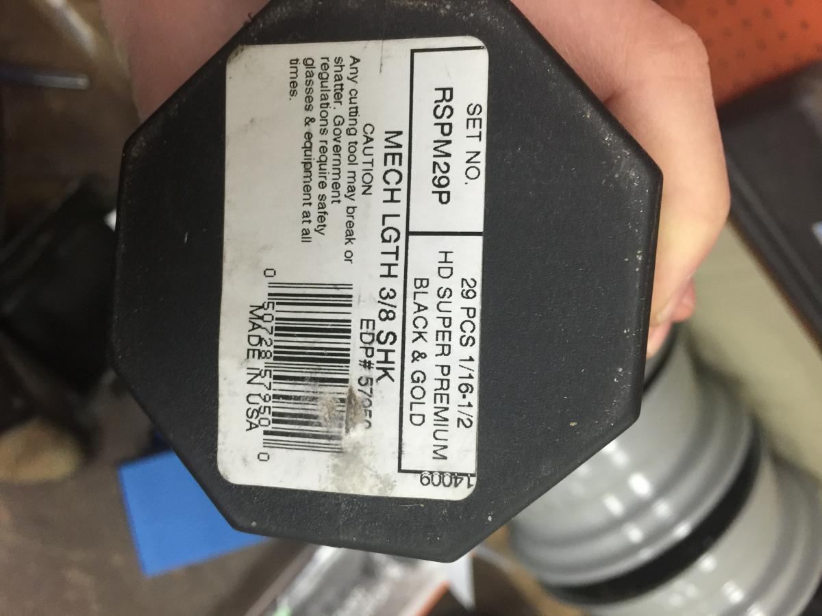 VIKING 29 PIECE DRILL SET MECHANICS LENGTH 3/8 SHANK 1/16 - 1/2 BY 64THS WITH ULTRA DEX