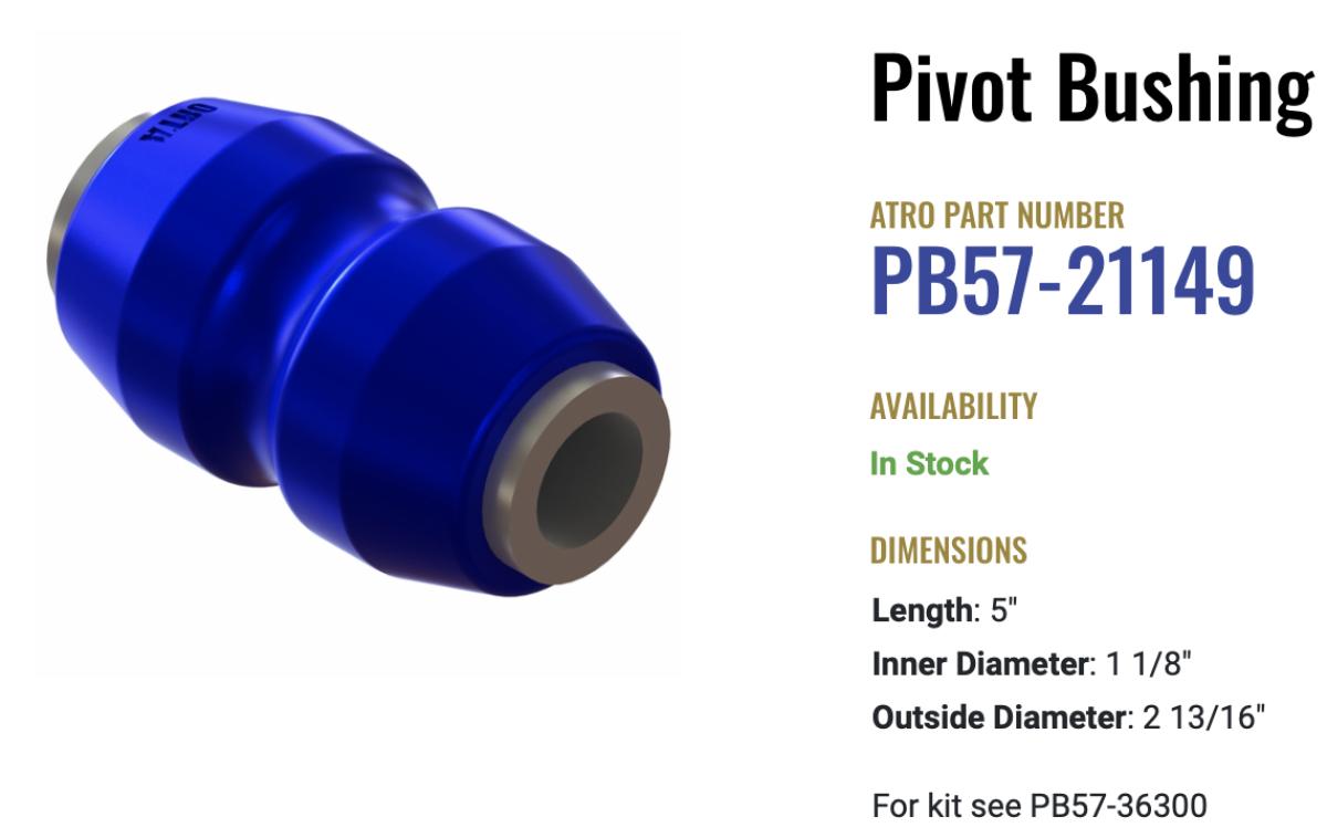ATRO polyurethane replacement bushing for Neway pivot bushing 90008149 PB57-21149