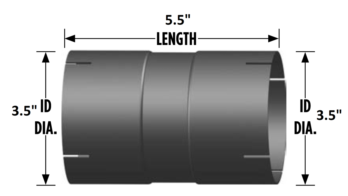 3.5" I.D. Coupler for Exhaust Pipe 5.5" Length