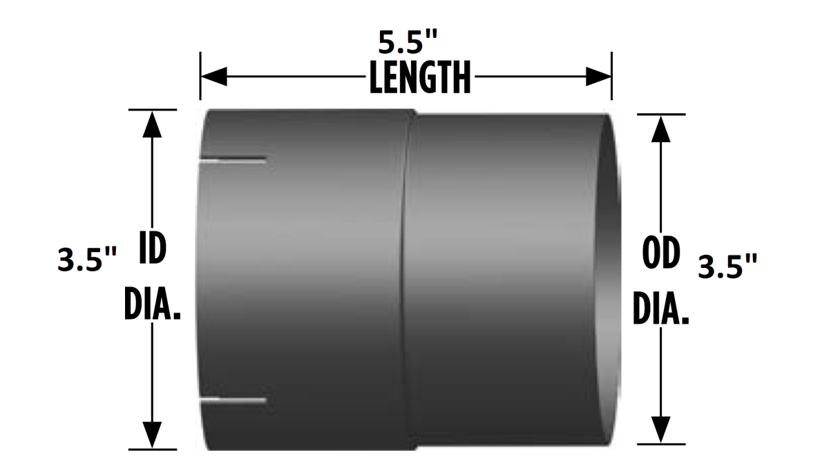3.5" I.D./O.D. ? for Exhaust Pipe 5.5" Length