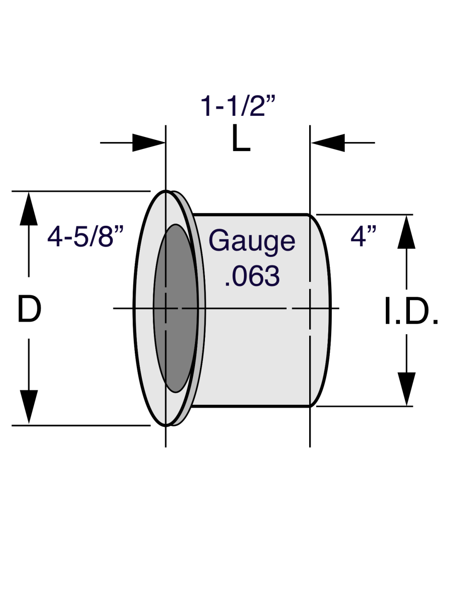 Semi Truck Diesel exhaust Manifold Flared Flange I.D. 4" DYNAFLEX # 42-400
