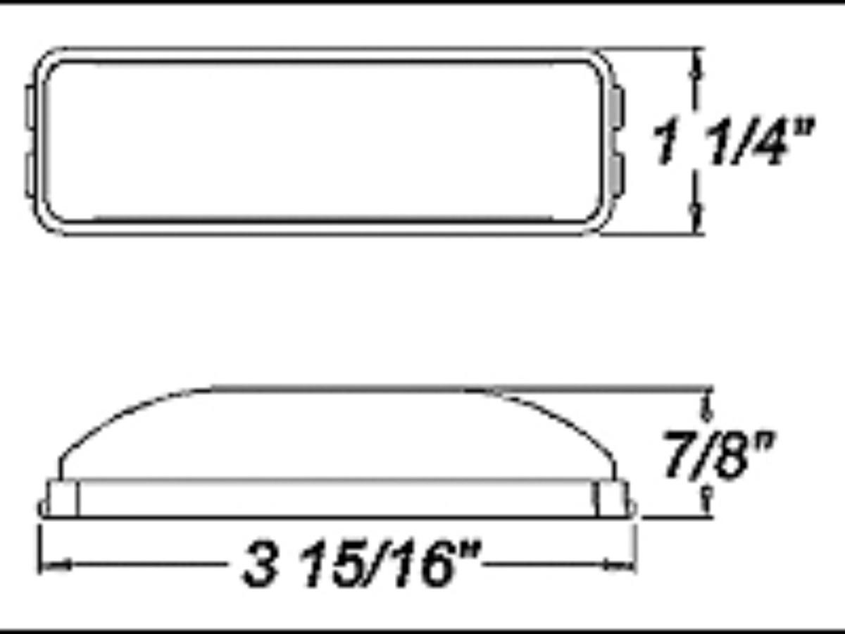 3-LED yellow marker/clearance light, 12V