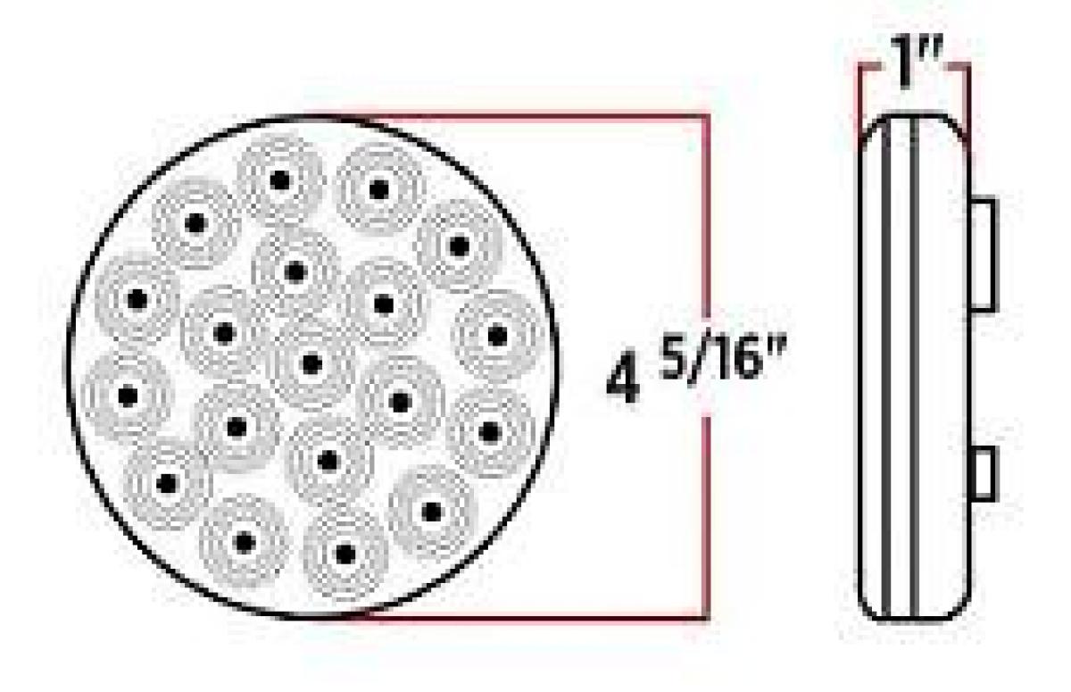 4" DUAL REVOLUTION RED STOP, TURN & TAIL TO WHITE BACK UP LED LIGHT