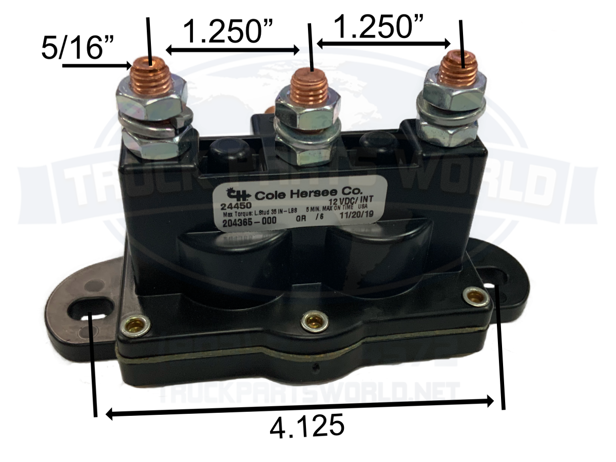 24450 COLE HERSEE 12 VOLT MOTOR REVERSING INTERMITTENT DUTY DPDT SOLENOID