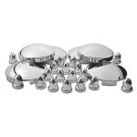Trux Front & Rear Chrome Hub Cap & Chrome Plastic ABS Nut Cover Kit THUB-C2