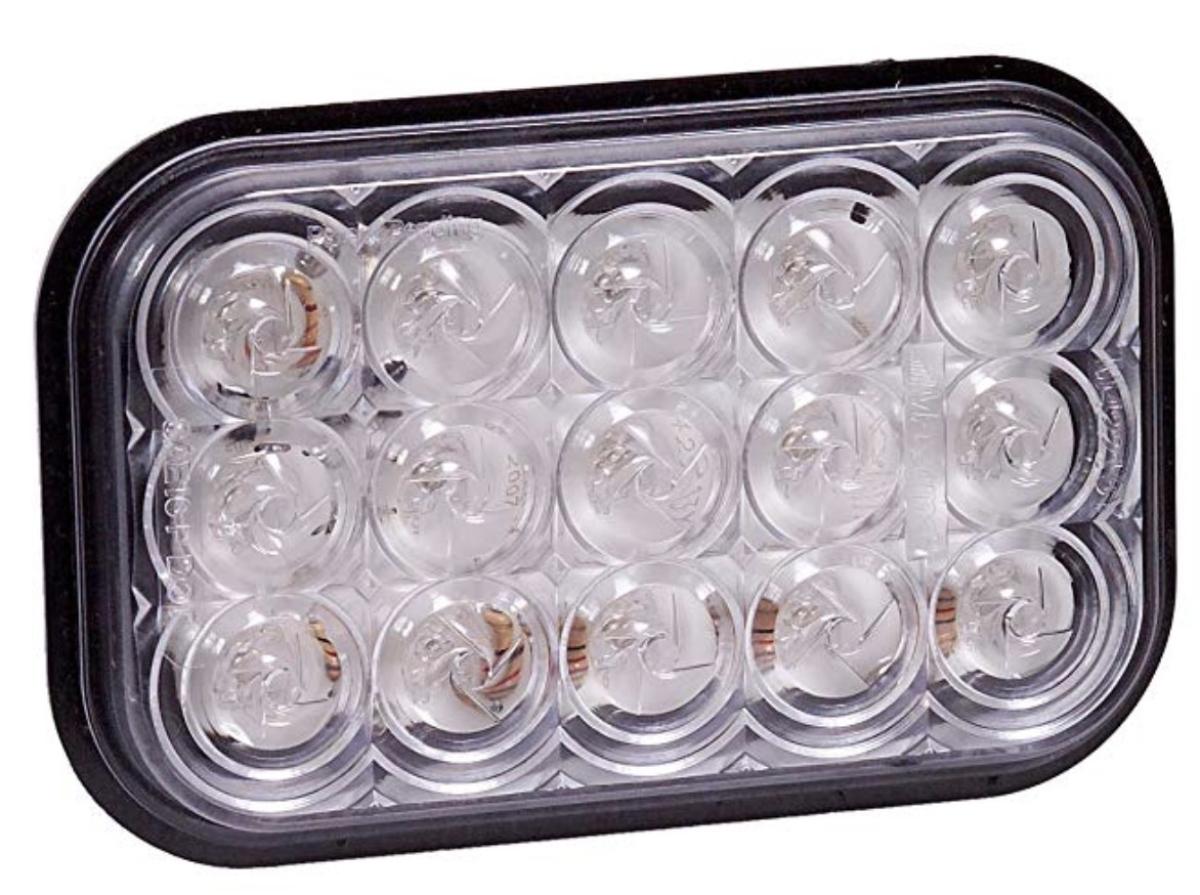 M42213YCL 15 LED Amber Clear Lens 5" Rectangular Park/Front/Turn Light