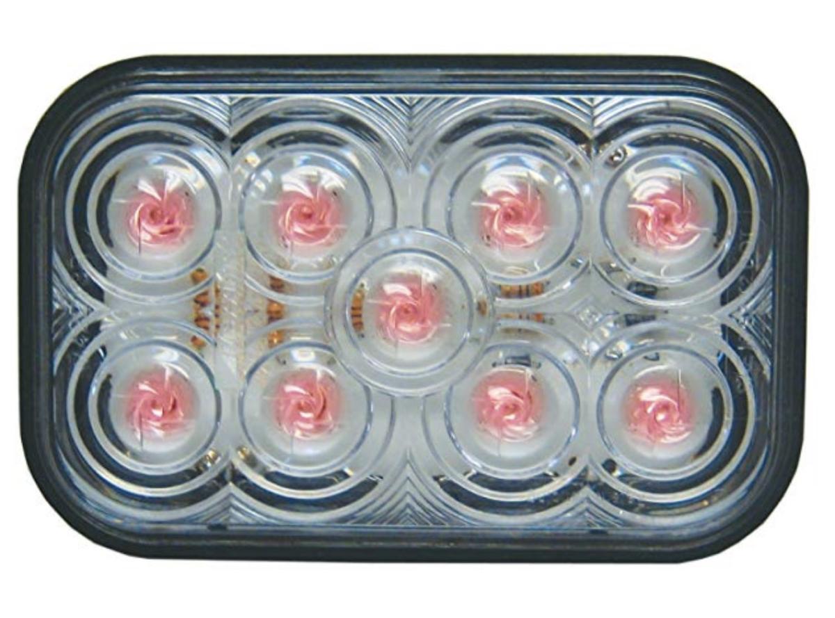 Red 9 LED 5" Rectangular