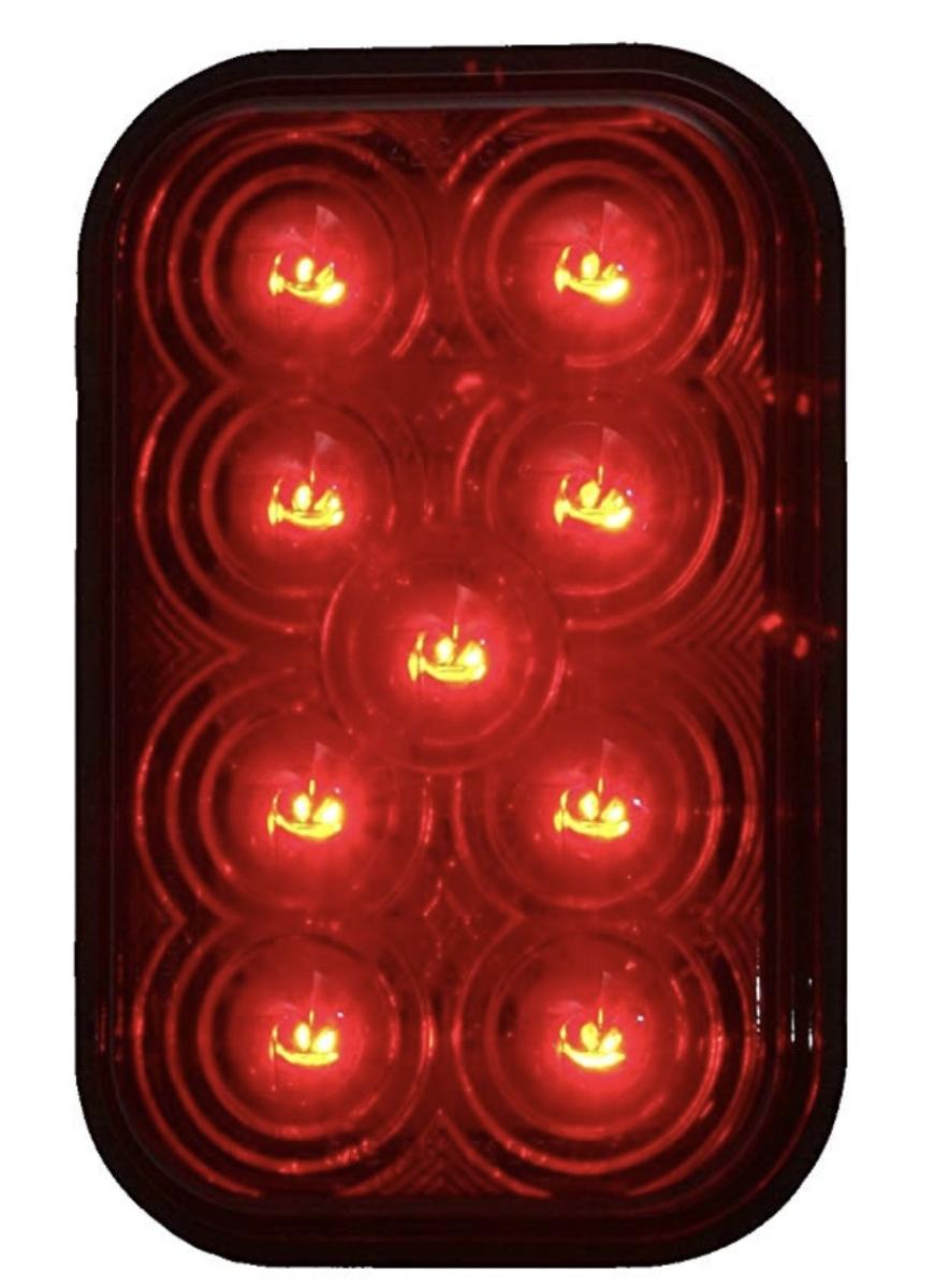 M42213R Red 5" Rectangular Stop/Tail/Turn Light