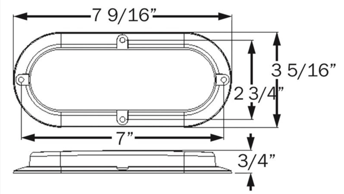 6" Oval Stop Turn Tail Light 22 LED