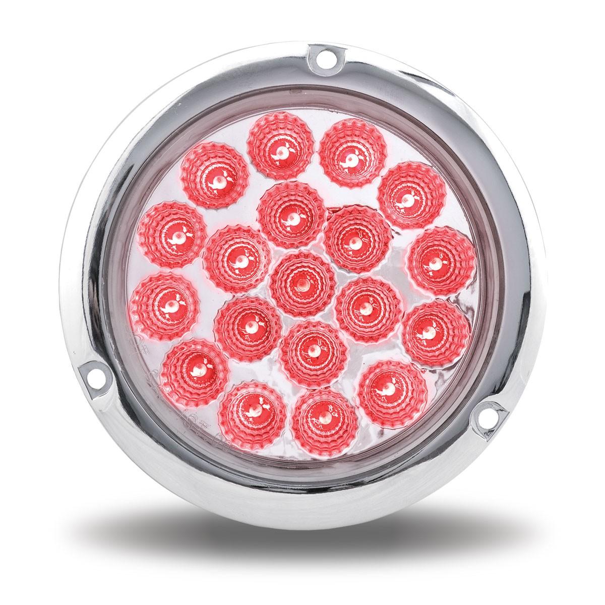 4" DUAL REVOLUTION RED STOP, TURN & TAIL TO WHITE BACK UP LED LIGHT WITH FLANGE MOUNT