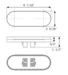 Fusion 16-LED 6-in. stop/turn/tail/back-up light, red and clear lens, red and white LEDs, recess grommet mount, dual PL-3 connection