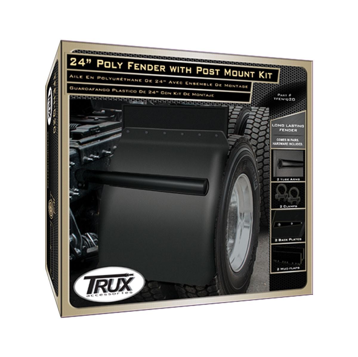 24" POLY QUARTER FENDER KIT WITH ROLLED EDGE