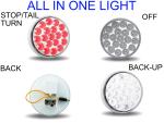 4" DUAL REVOLUTION RED STOP, TURN & TAIL TO WHITE BACK UP LED LIGHT