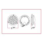 4" DUAL REVOLUTION RED STOP, TURN & TAIL TO WHITE BACK UP LED LIGHT WITH FLANGE MOUNT