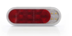 Fusion 16-LED 6-in. stop/turn/tail/back-up light, red and clear lens, red and white LEDs, recess grommet mount, dual PL-3 connection