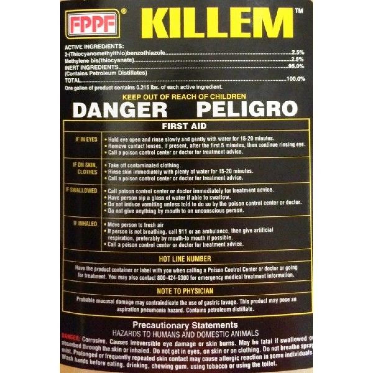12 of FPPF 00119 Killem-Fuel oil biocide and slimicide 16 oz. Bottle Treats 1280(gal.)