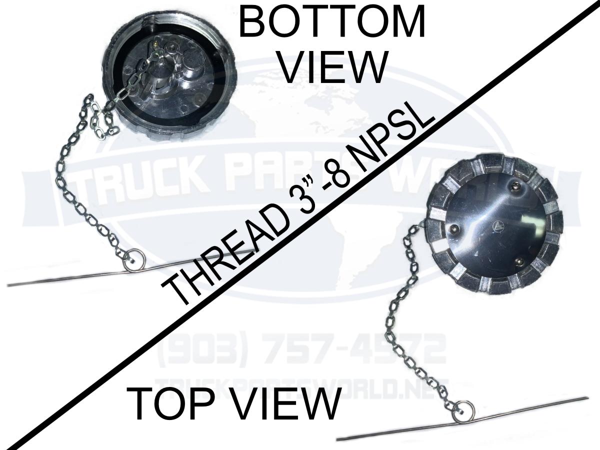 FUEL CAP VENTED, NON-LOCKING 3IN-8 NPSL KENWORTH / INTERNATIONAL