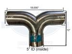 5" Steel Y-Pipe Exhaust Elbow Made in the USA