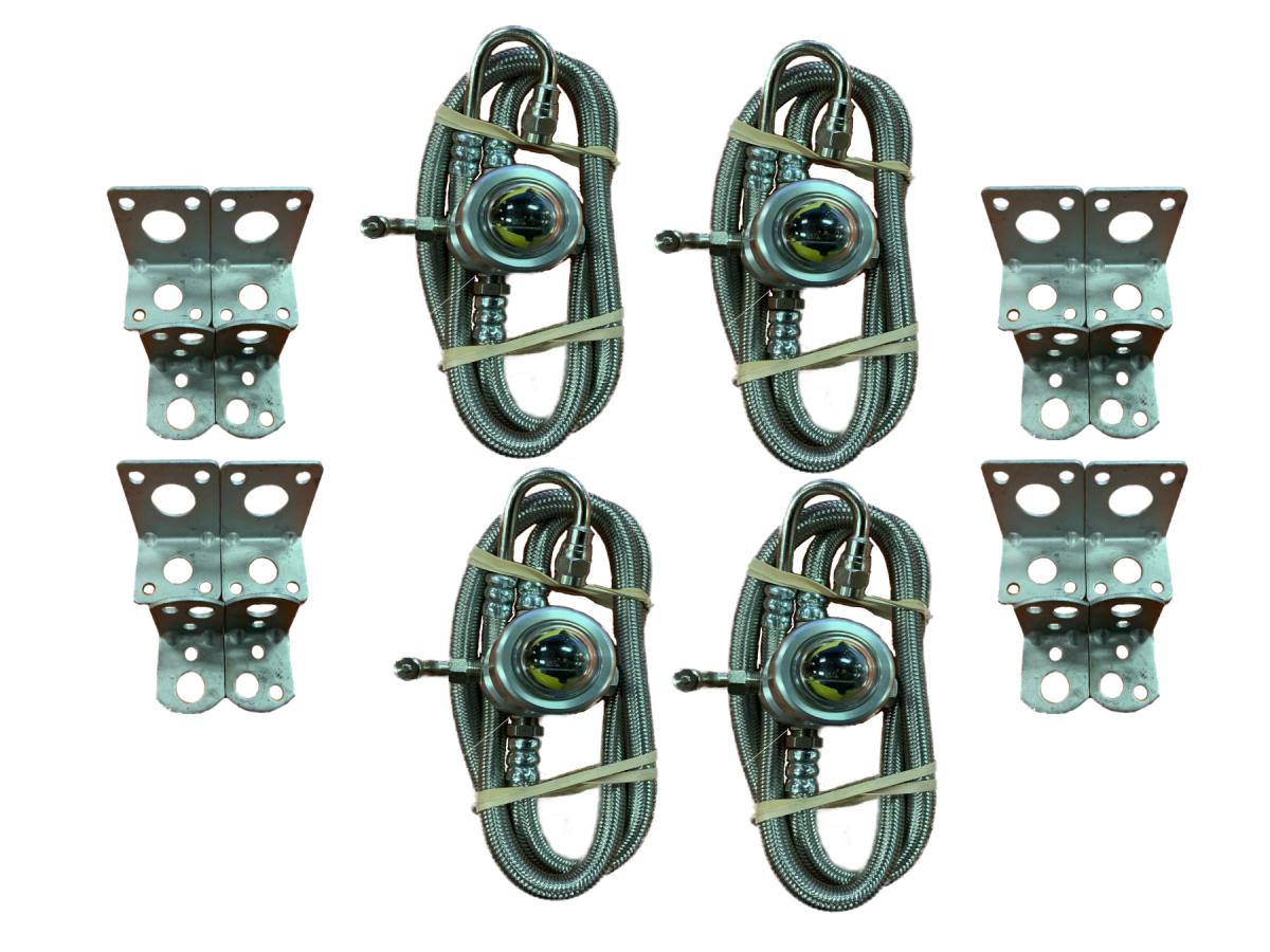 STAINLESS CAT'S EYE TIRE PRESSURE SYSTEM 4 PAK 100PSI