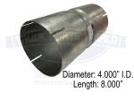 COUPLER 4IN ID X 8IN LENGTH ALUMINIZED