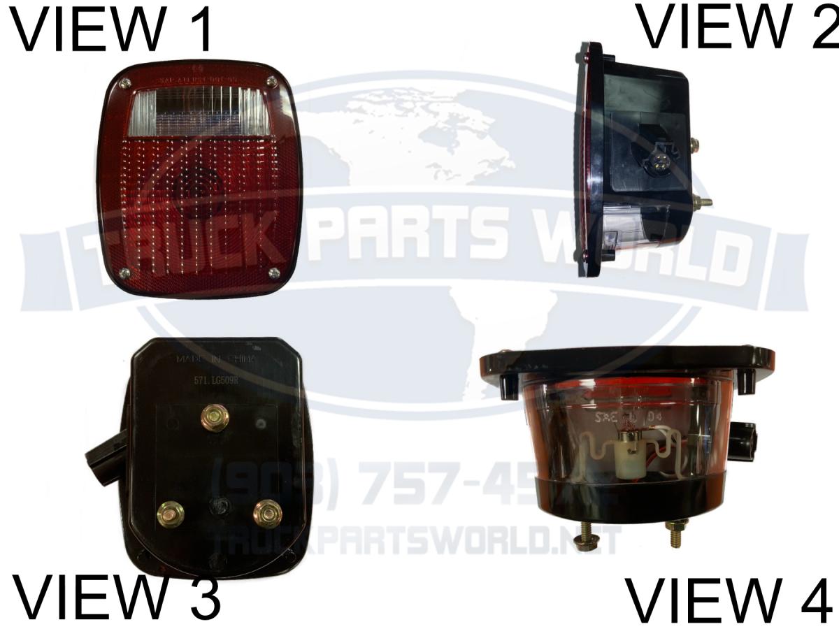 Ford Replacement Stop, Tail, Turn Box Lamp w/ License Light Window, Grote 53792