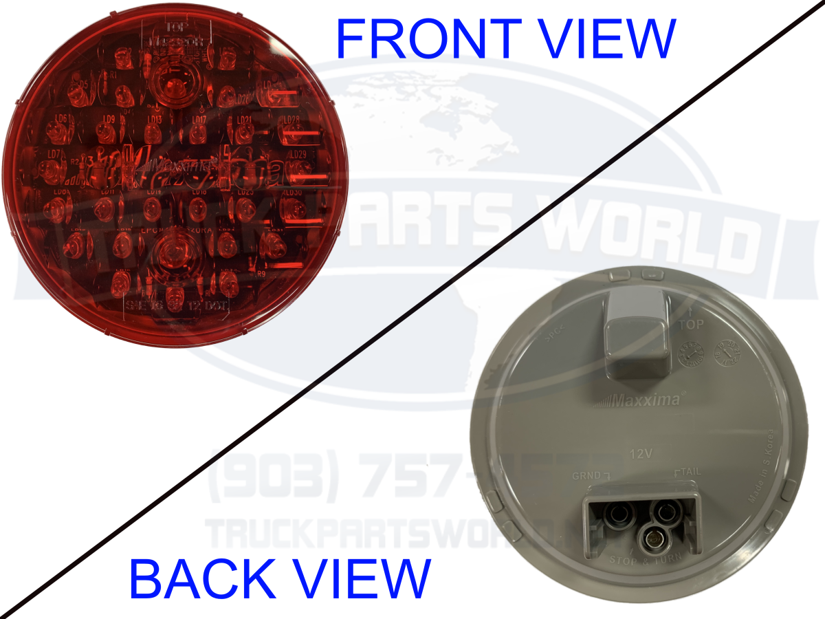 2X Maxxima Red 4" Round Stop Turn Tail Park Light 32 LED STT M42320R KITS