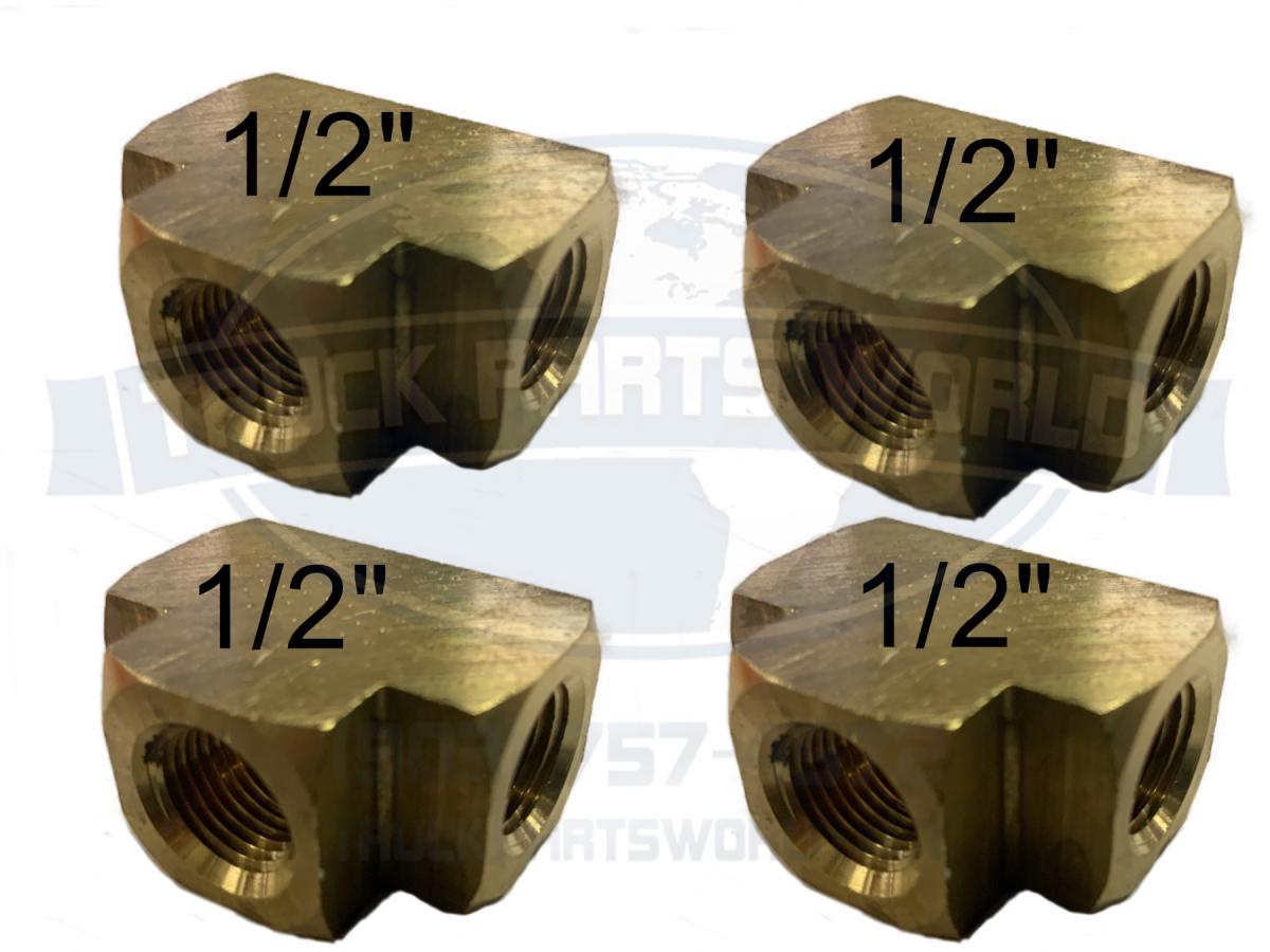 Lot of 4 Brass Male Branch Tee Pipe Fitting Fitting s 1/2" NPT