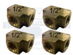 Lot of 4 Brass Male Branch Tee Pipe Fitting Fitting s 1/2" NPT