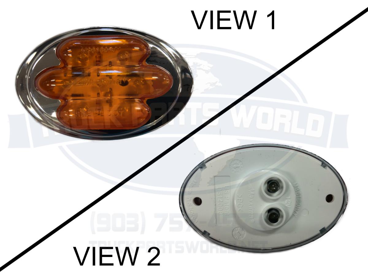 Maxxima Side Marker Clearance 7 LED light M36180Y Stainless Steel Chrome Amber