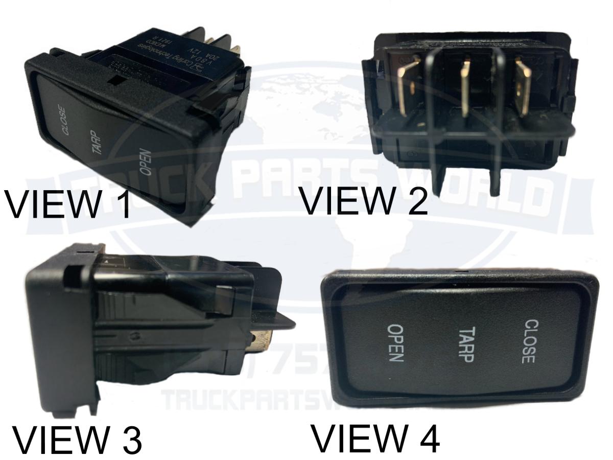 Dump Truck Tarp Rocker Switch,12V, Double Momentary,US Tarp Number 13979