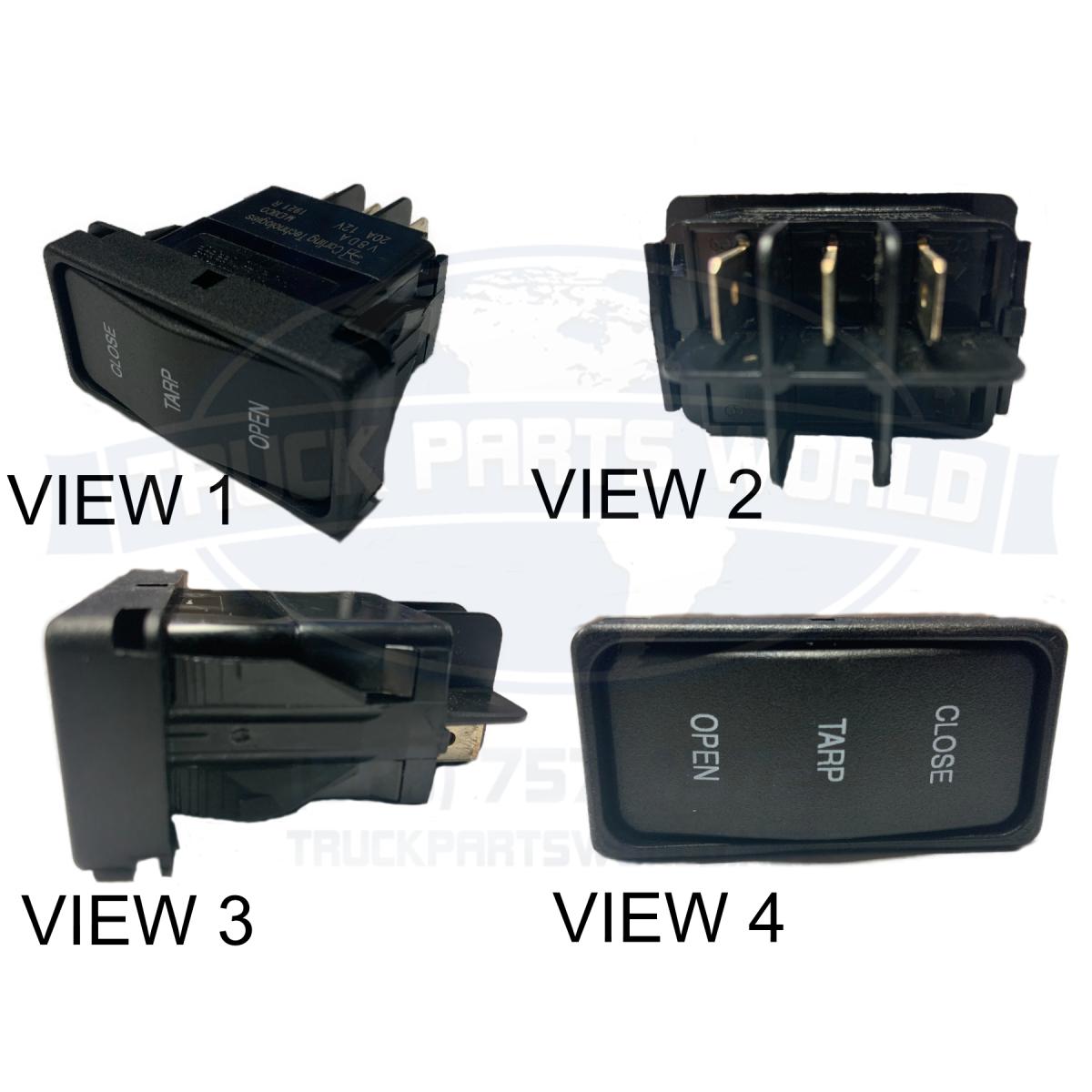 Tarp Switch Red Rocker Dump Truck Tarp Rocker Switch,12V, Double Momentary,US Tarp Number ...