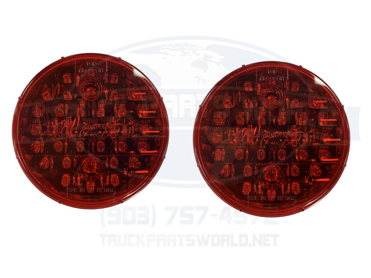 2X Maxxima Red 4" Round Stop Turn Tail Park Light 32 LED STT M42320R KITS