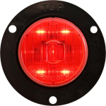 Red 2" recess flange mount marker/clearance light, black flange, PC rated, PL-10 connection