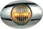 2-LED clear lens yellow marker/clearance light with bezel, .180 male bullets
