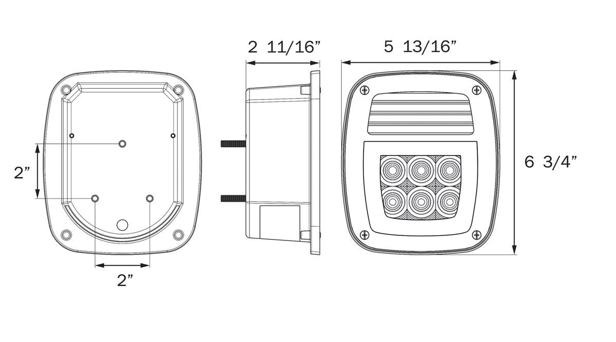 LED GLOLIGHT COMBO S/T/T/BACKUP/LICENCE LIGHT 36 DIODE