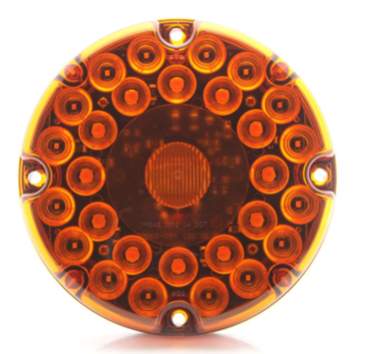 Yellow parking/turn signal, built-in reflex, gasket installed, hard wired, 12V