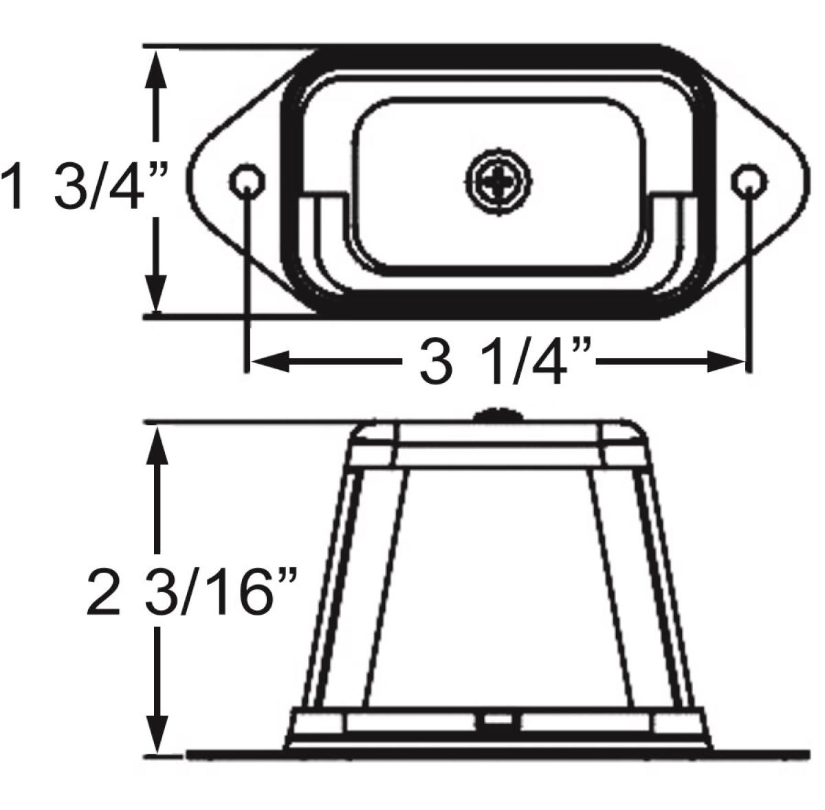 5-LED ear mount license light, 3.25" centers, chrome finish cover, stainless steel base, two-wire