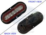 LED TAIL GLOLIGHT FLANGE MOUNT OVAL CLEAR RED