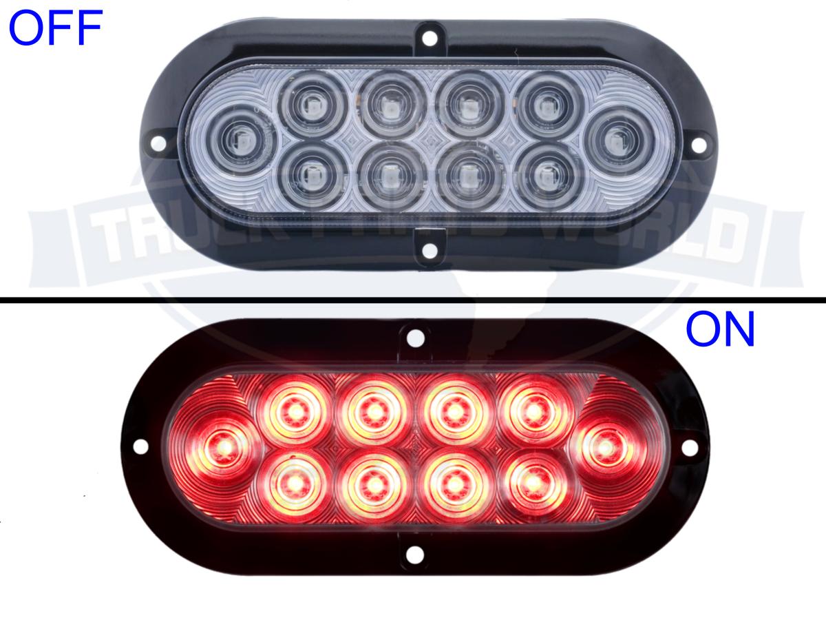 LED TAIL LIGHT OVAL SURFACE FLANGE RED