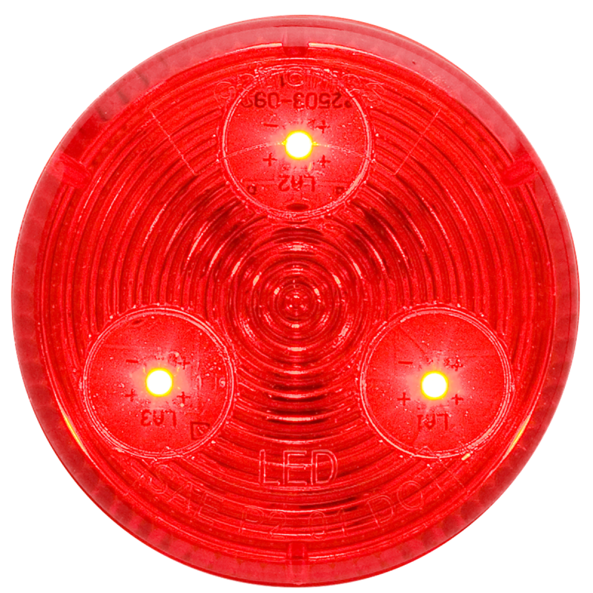RED 2" marker/clearance light, grommet mount, 12V