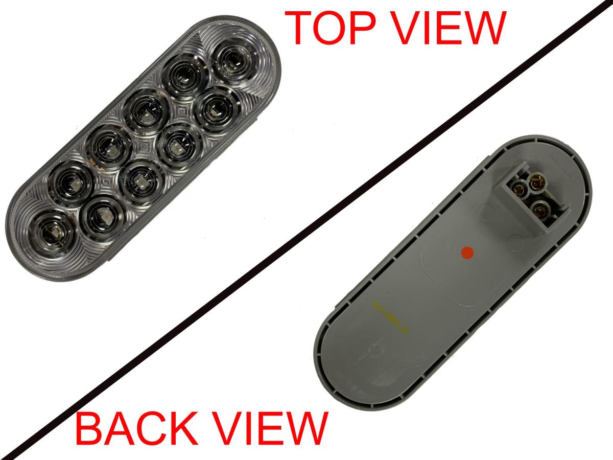 OVAL S/T/T LED LIGHT RED W/CLEAR LENS