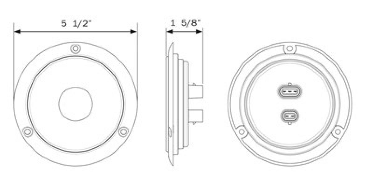 GloLight 24-LED 4-in. combination stop/turn/tail/back-up light, flange mount, weathertight 3-pin/2-pin connections