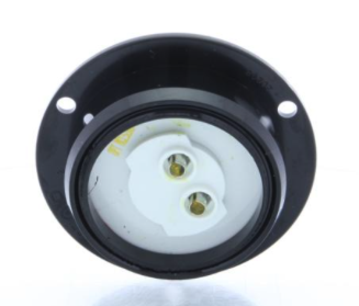 Red 2" recess flange mount marker/clearance light, black flange, PC rated, PL-10 connection