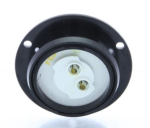 Red 2" recess flange mount marker/clearance light, black flange, PC rated, PL-10 connection