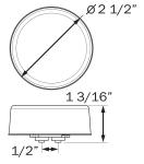 2.5" Yellow marker/clearance light, grommet mount