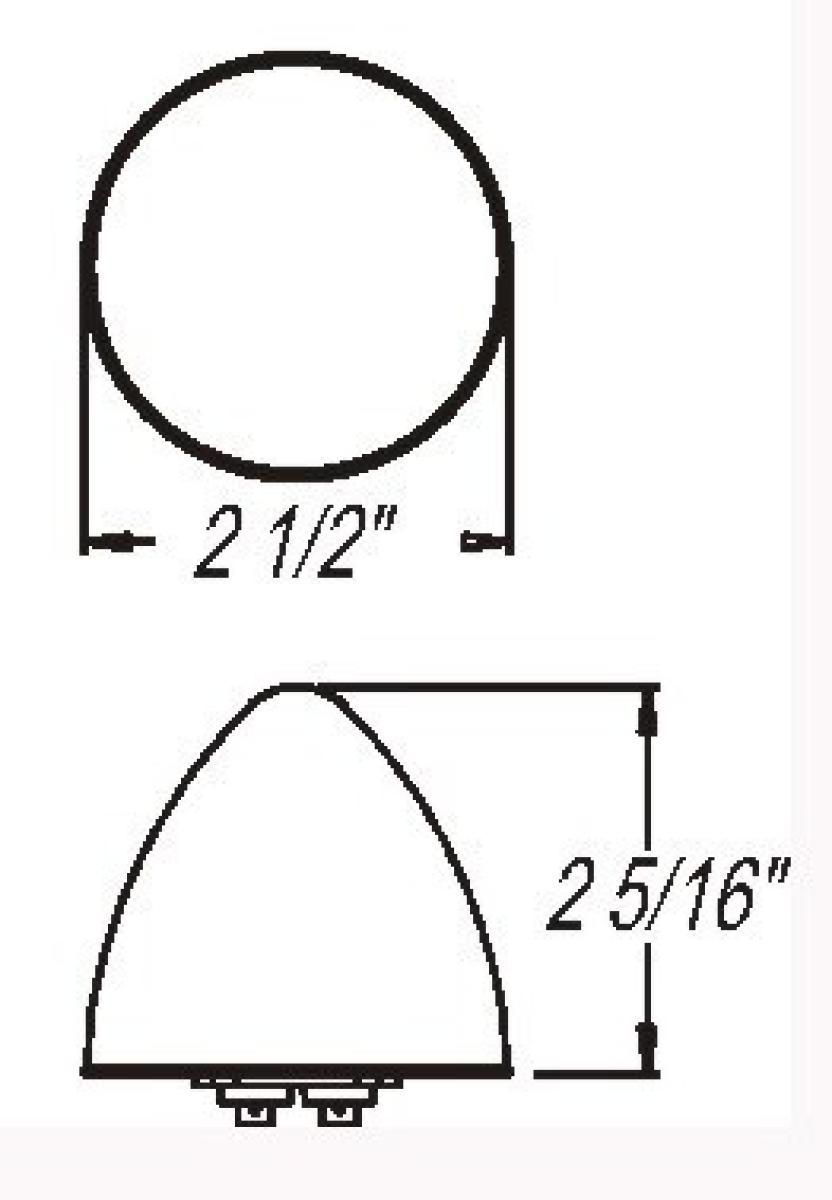Red 2.5" beehive marker/clearance light